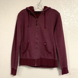 Pact Organic Hoodie Sweatshirt Womens M Full Zip Pockets Burgundy - Picture 1 of 16