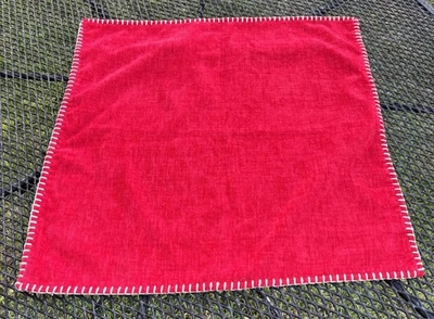 Pottery Barn PB Pillow Cover Solid Red Velvety 24” x 24” Zip Closure Xmas Vibes - Image 1 of 4