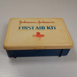 Vintage Johnson & Johnson Hartplastik Reise Erste Hilfe Set Leerkoffer HRI-8137 1981 - Bild 1 von 15