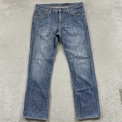 AG Adriano Goldschmied Jeans Mens 36x34 Blue Denim Loose Relaxed Preppy Zip - Image 1 of 4