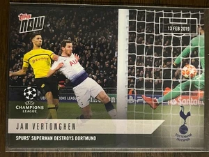 2019 Topps Now UCL UEFA Champions League #26 Jan Vertonghen Tottenham Hotspur - Picture 1 of 2