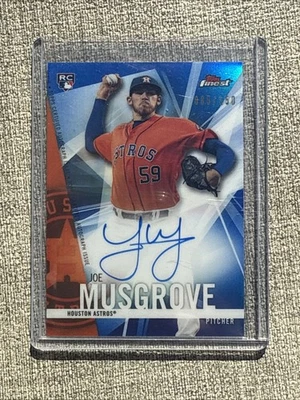 2017 Topps Finest - Autographs Joe Musgrove #FA-JMU Blue Refractor /150 (AU, RC) - Image 1 of 4