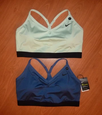 New Lot of 2 Nike Indy Light Support Sports Bras Plus Size 3X 3XL Blue Green - Image 1 of 4
