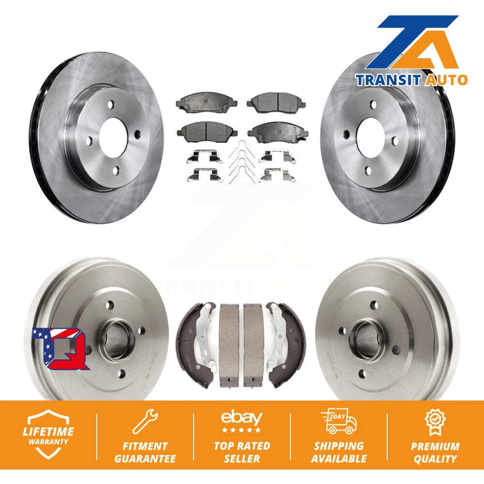 Front Rear Disc Brake Rotor Ceramic Pad And Drum Kit For Nissan Micra Versa Note - Image 1 of 4