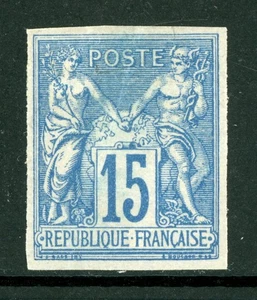France 1878 Colonies General Issues 15¢ Imperf Scott #42 Mint G52 - Picture 1 of 6
