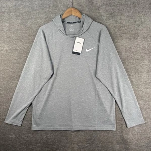 Nike Swim Gray Heather Long Sleeve Hydroguard Hooded T-Shirt Men’s XL $60 NWT - Picture 1 of 9