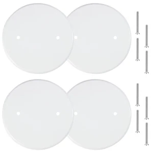 4 Packungen 5 Zoll Deckenabdeckplatte Metall flach rund elektrische Abdeckung leer Kreis - Bild 1 von 7