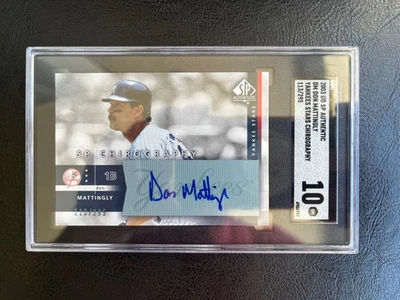 2003 UD SP Authentic Don Mattingly Yankees Stars Chirography /295 SGC 10 Gem  - Image 1 of 2