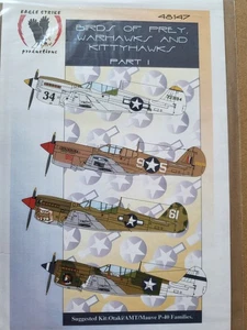 Eagle Strike 1/48th BIRDS OF PREY, WARHAWKS & KITTYHAWKS Pt. 1 Decal 48147 - Picture 1 of 3
