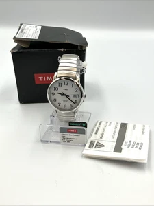Timex Mens Watch Indiglo Date Stainless Steel Expansion Band WR 30M T2H451 Box - Picture 1 of 7