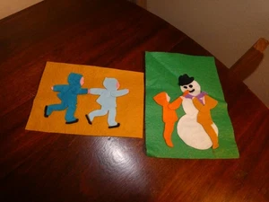 Elfen Handarbeit Filzplatten zusammengesetzt Elfe Wichtel Schneemann - Bild 1 von 2