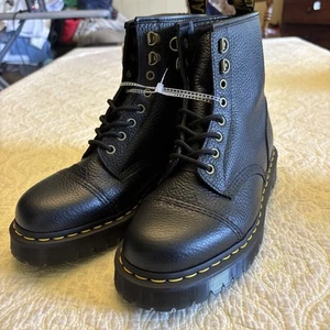 Neu Dr. Martens 1460 Bex FL weiche Zehenpartie Leder Fell Stiefel Herren 10 Damen 11 - Bild 1 von 14