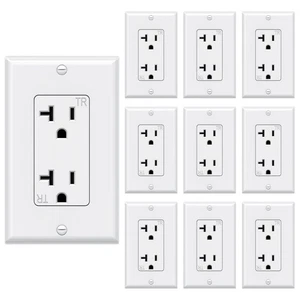 20-Amp 125V Decorator Wall Outlet, Tamper-Resistant Duplex Receptacle for Res... - Picture 1 of 7