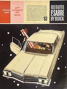 1962 Vtg Print Ad Buick LeSabre Automobile Christmas Car Garage Man Cave Art - Picture 1 of 1