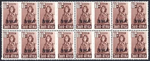 South West Africa 1943-4 1½d red-brown, block of 16, SG.125, UM - Picture 1 of 1