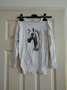 White Girls Horse Jumper - Picture 1 of 6