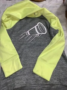 Justice Sz 10 Neon Yellow Gray Cheer Hoodie Sweatshirt Top Guc - Picture 1 of 6