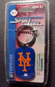 NY METS MLB SPORTAGZ FLEXIBLE DOG TAG NECKLACE/KEYCHAIN FOREVER COLLECTIBLES - Picture 1 of 2