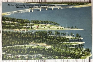 Kentucky Lake State Park Eggner's Ferry Bridge Linen Kenlake KY Postcard - Picture 1 of 2