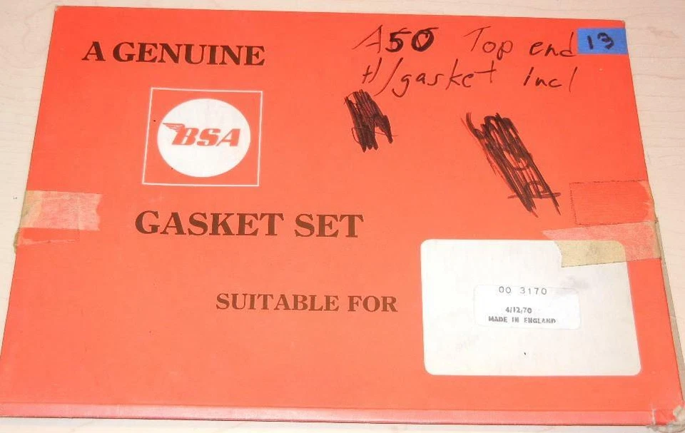 1962-1970 BSA A50 500cc paquete abierto juego de juntas parciales 00-3170 + junta de culata-13 Foto 1 de 1