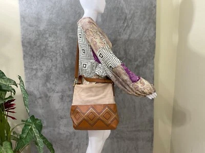 Bolso de Hombro Fossil Amelia Hobo Lino/Imitación Cuero Dos Longitudes Diferentes Correas Foto 1 de 4