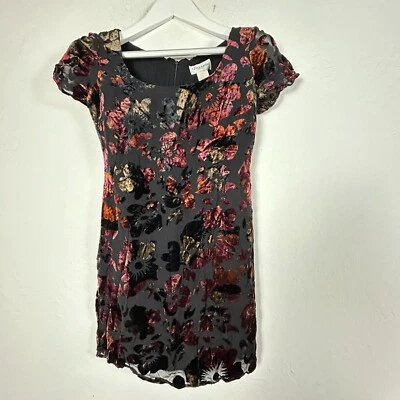 Mini Vestido Tessuto Petites Para Mujer Floral Terciopelo Mezcla Seda Talla P Negro Multi Foto 1 de 4