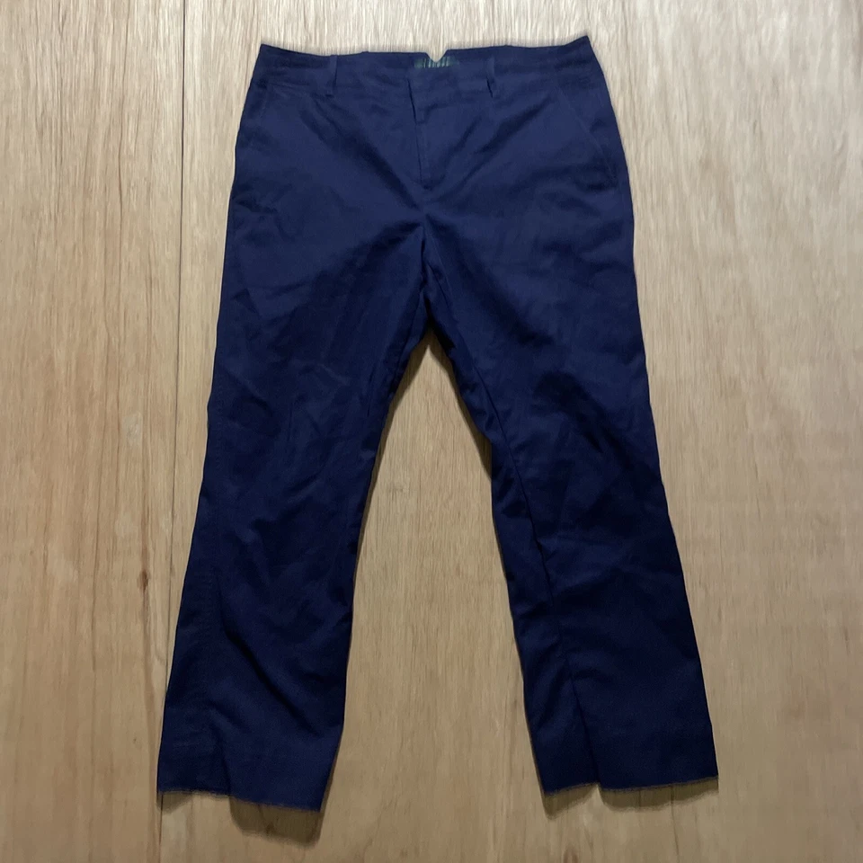 Pantalones chinos vintage para mujer Lauren Ralph Lauren talla 10 azul marino plisados Foto 1 de 4