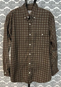 Vintage Dockers Mens Long Sleeve Grandpa Button Up Shirt Large Brown Maroon 90s - Imagen 1 de 6