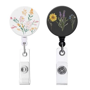 Badge Reel Retractable Nurse Badge Holder Cute Name Decorative Badge Reels wi... - Picture 1 of 6