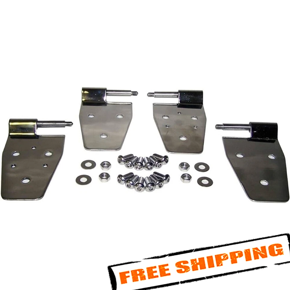 Juego de bisagras de puerta de acero inoxidable Crown RT34009 para Jeep Wrangler TJ 1997-2006 Foto 1 de 2