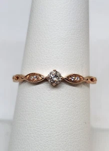 LC Lauren Conrad Beautiful 10K Rose Gold Diamond Ring - Size 7 - Picture 1 of 6