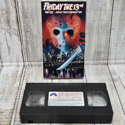 Friday the 13th Part 8 VIII: Jason Takes Manhattan VHS - For Parts/ Not Working Foto 1 de 4