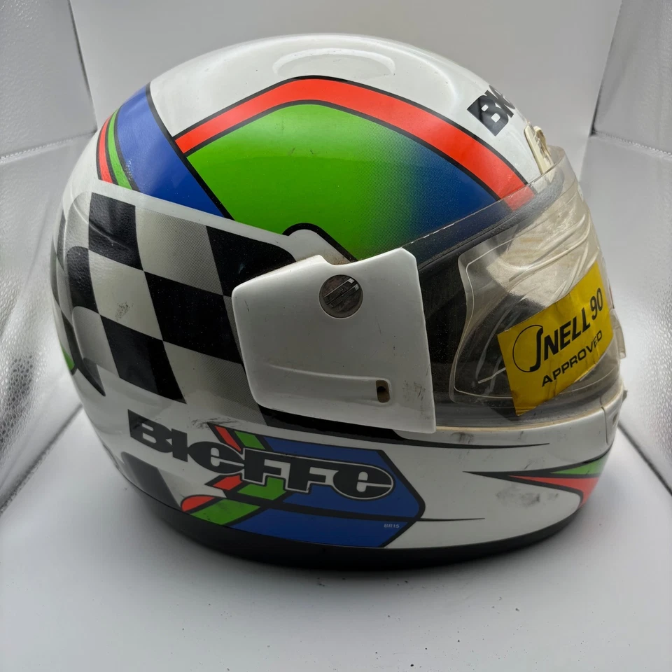 Casco de motocicleta vintage Bieffe Full Face Racing - Talla XL - Gráficos multicolores Foto 1 de 4