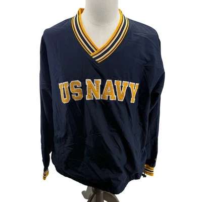 Chaqueta Pullover Bordada Mediana Champion Vintage US Azul Marino/Amarillo Foto 1 de 4