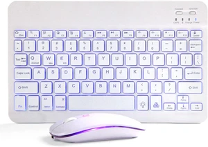 Bluetooth Keyboard and Mouse Combo for Ipad - Rechargeable Wireless Keyboard & M - Afbeelding 1 van 7