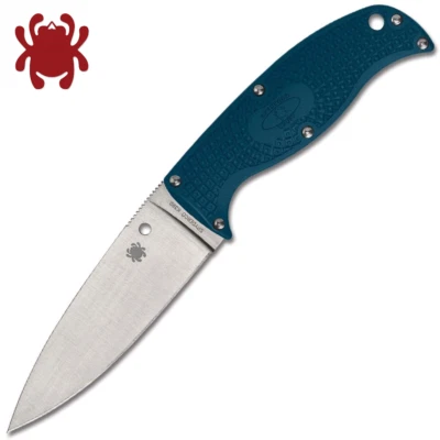 Spyderco Enuff 2 K390 Leaf Plain Blade Blue FRN, Polymer Sheath - FB31PBL2K390 - Image 1 of 3