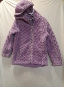 Members Mark Cuddly Cozy Zip-up Jacket Girls Size 7 Quilted Purple Fleece Coat - Picture 1 of 10