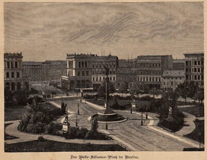 32082/ Holzschnitt aus 1883 – Der Belle-Alliance-Platz in Berlin - Picture 1 of 1