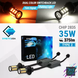 3157 Type-2 Switchback White/Amber All-in-One 64-LED DRL Turn Signal Light Bulbs - Foto 1 di 9