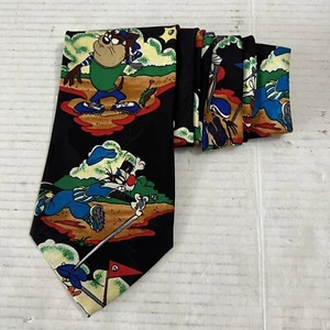 Taz Bugs Bunny Daffy Golf Looney Tunes Adult Tie Vintage 1993 Warner Bros RARE - Picture 1 of 9