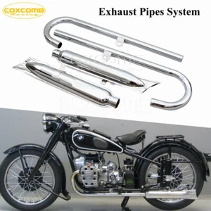 Retro 750cc Fishtail Exhaust Muffler Exhaust System Kit For BMW K750 M72 R71 R12 - Foto 1 di 12