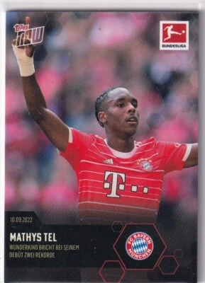 Topps Now 2022 Bundesliga #38 Mathys Tel Rookie Card RC Wonderkid Records - Image 1 of 2