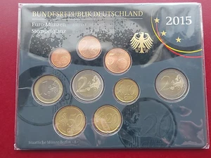 BRD Euro - Munzen 2015 "A" (1 cent - 2 euro cc + 2 euro cc ) ; ST. - Bild 1 von 2