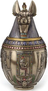 Seltene Ägyptische Anubis Hund Gedenk Urne Überdachung Gefäß Skulptur ** GUT GEMACHT - Bild 1 von 6