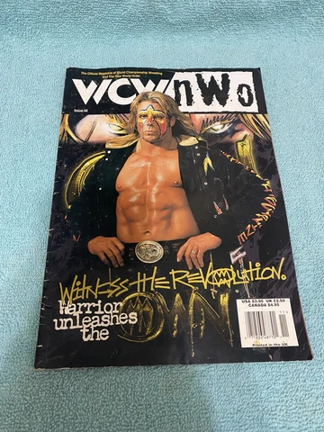 Ultimate Warrior WCW/NWO Wrestling Magazine Issue #44 1998 Rare Poster Intact 👀 Cover