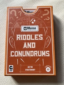 Mensa Riddles Conundrums 50 Card Pack Brand New Sealed 14+ Age Range - Picture 1 of 2