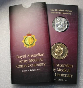 1995 ROYAL AUSTRALIAN ARMY MEDICAL CORPS CENTENARY COIN AND TOKEN SET - Bild 1 von 9
