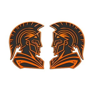 Spartan Emblem Custom Badge 3D Decal Sticker Fender Car Truck SUV Auto Orange - Picture 1 of 7