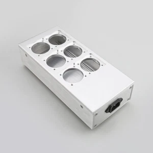 Vollaluminium Europäisch Netzstrom Schuko Chassis HiFi EU Netzteil Sockel Kasten - Picture 1 of 8