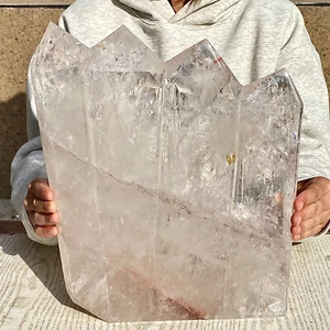 22.24LB Natural Clear Transparent White Quartz Crystal Obelisk Wand Point Energy - Picture 1 of 12